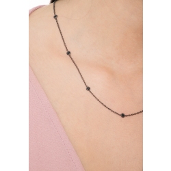 Collier en or bruni 18k sublimé par 9 diamants noirs 2