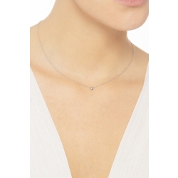 Collier en or blanc 18k avec brillant 0,05 ct 2