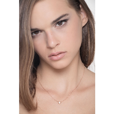 Collier en or rose 18k avec diamant ct. 0,25
