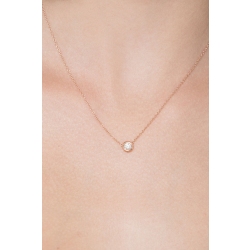 Collier en or rose 18k avec diamant ct. 0,25 2