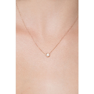 Collier en or rose 18k avec diamant ct. 0,25