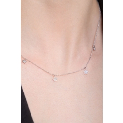 Collier en or blanc 18k pendentifs en forme d'étoile en diamants 2