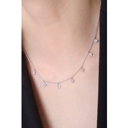 Collier diamants en or blanc 18k avec sept pendentifs fantaisie  2