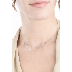 Collier en or blanc 18k avec pendentifs symboliques et diamants 2