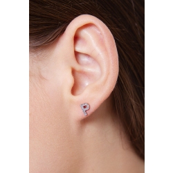 Boucle d'oreille personnalisée lettre P en diamants 2