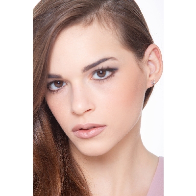 Boucle d'oreille personnalisée lettre U en diamants