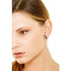 Boucles d'oreilles croisées en or blanc 18k entourés de diamants noirs 2