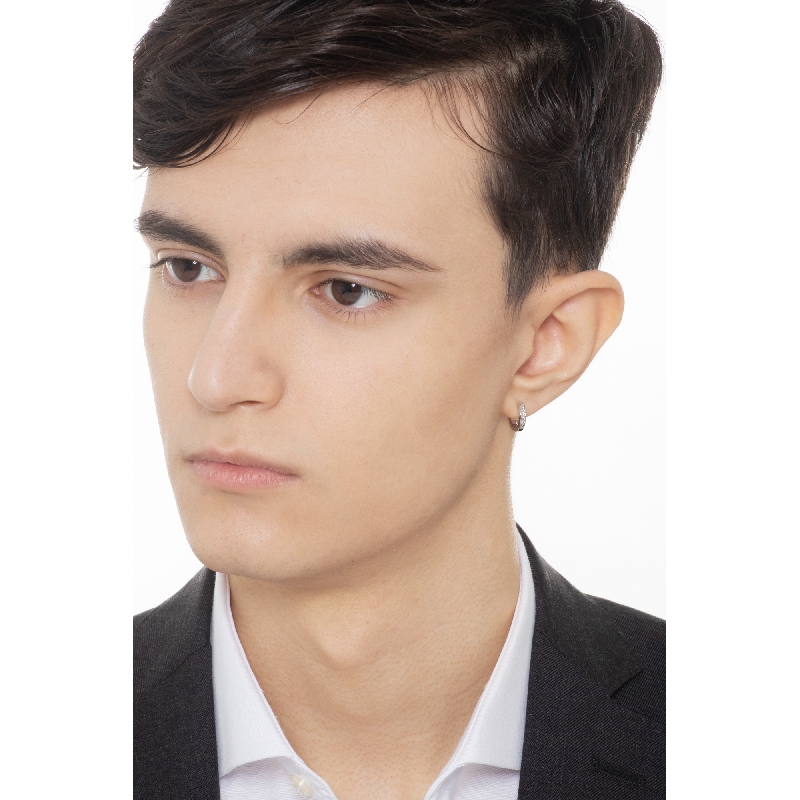 Créole unique en or blanc 18 carats avec diamants