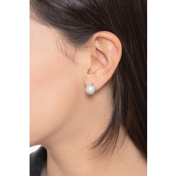 Boucles d'oreilles en or blanc 18k avec perles et diamants 2