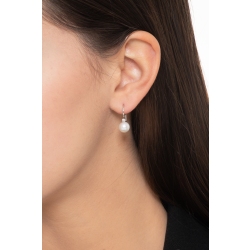 Boucles d’oreilles en or blanc 18 carats avec perles de culture 7 mm et diamants 2