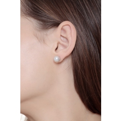 Boucles d’oreilles en or blanc avec perles naturelles de 9 mm 2