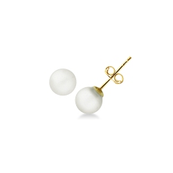 Boucles d'oreilles à lobe en or jaune 18k avec perles