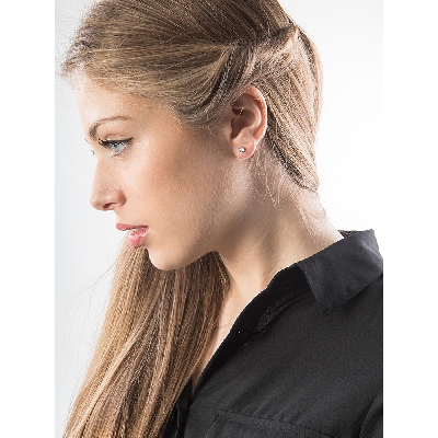 Boucles d'oreilles or blanc 18k et diamants 