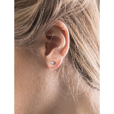 Boucles d'oreilles or blanc 18k et diamants 