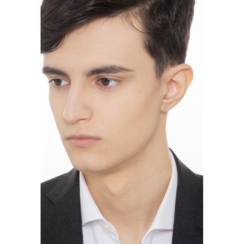 Boucle d'oreille mono pour homme avec diamant or 18k