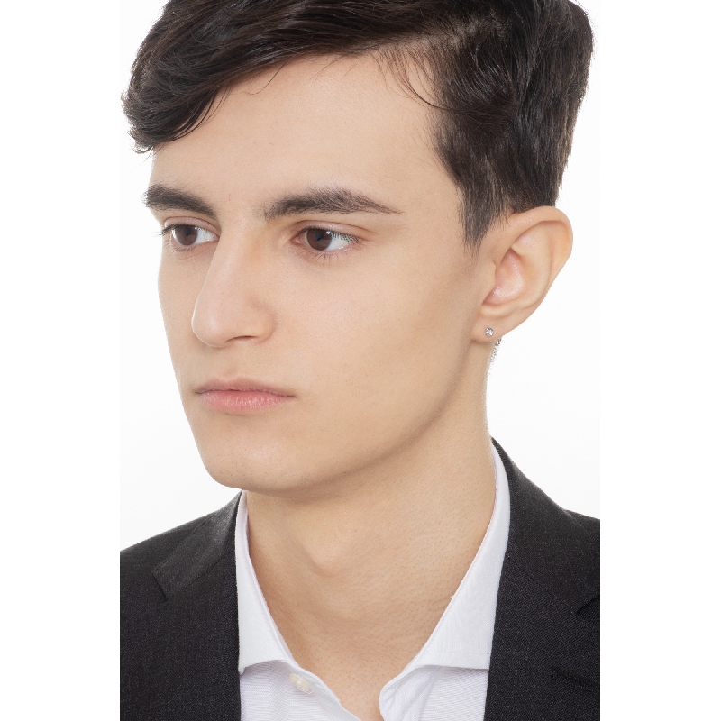 Mono boucle d'oreille avec diamant et or 18K