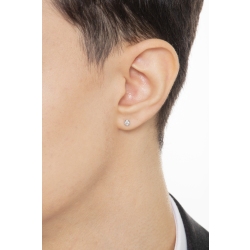 Mono boucle d oreille mono avec diamant et or blanc 18k 2