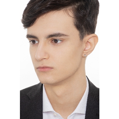 Boucle d'oreille individuelle or blanc 18k et diamant 