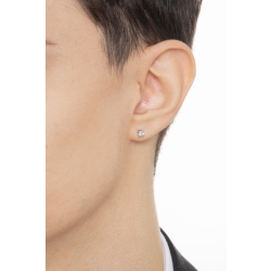 Boucle d'oreille individuelle or blanc 18k et diamant  2