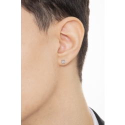 Boucle d'oreille individuelle diamant et or blanc 18k homme 2