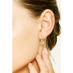 Boucles d’oreilles or jaune 18k cœurs en aigue-marine et diamants 2