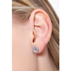 Boucles d’oreilles en or blanc 18K avec aigue-marines et diamants 2