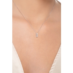 Collier en or blanc 18k trilogie de diamants 2