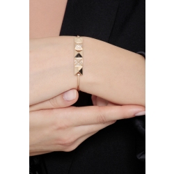 Bracelet avec plaque en or jaune 18k sertis de diamants 2