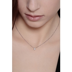 Collier or blanc 18k diamant 0,15 ct 2