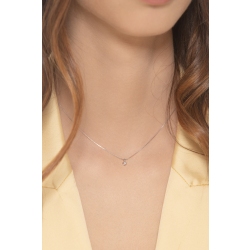 Collier or blanc 18K avec diamant brillant 2