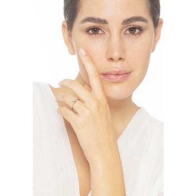 Bague solitaire diamant 0,50 ct or blanc 18k quatre griffes