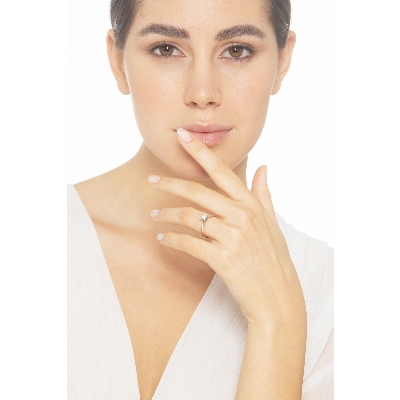 Bague Solitaire 4 Griffes en Or Blanc 18k avec Diamant Brillant 0,50 ct