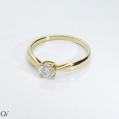Bague solitaire diamant 0,50 ct or jaune 18k