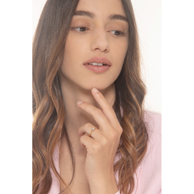 Bague solitaire diamant 0,50 ct or jaune 18k