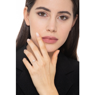 Bague solitaire diamant 0,40 ct or blanc 750