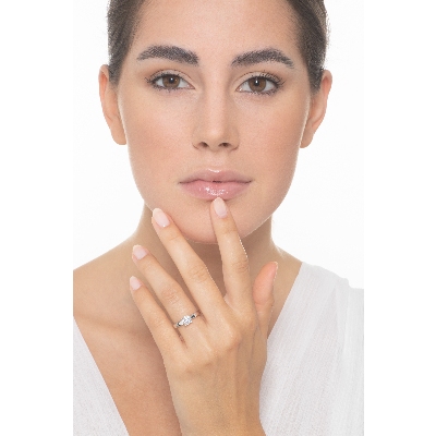 Bague solitaire ligne droite 4 griffes diamant 0.70 ct