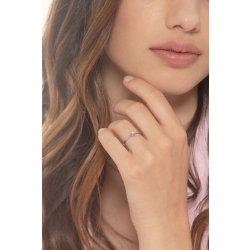 Bague solitaire diamant et or blanc 18k ,  ct. 0,15 2