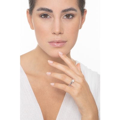 Solitaire bague or blanc 18k avec diamant 0,70 ct