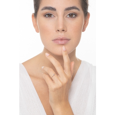 Bague Solitaire en Or Blanc 18k avec Diamant Taille Brillante 0.04 ct