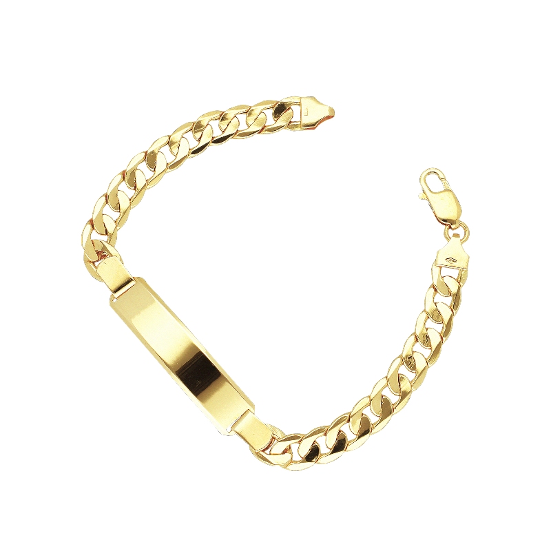 Bracelet avec plaque en or jaune 18 carats