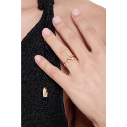 Bague trilogy en or jaune 18k avec design ondulé et diamants 2