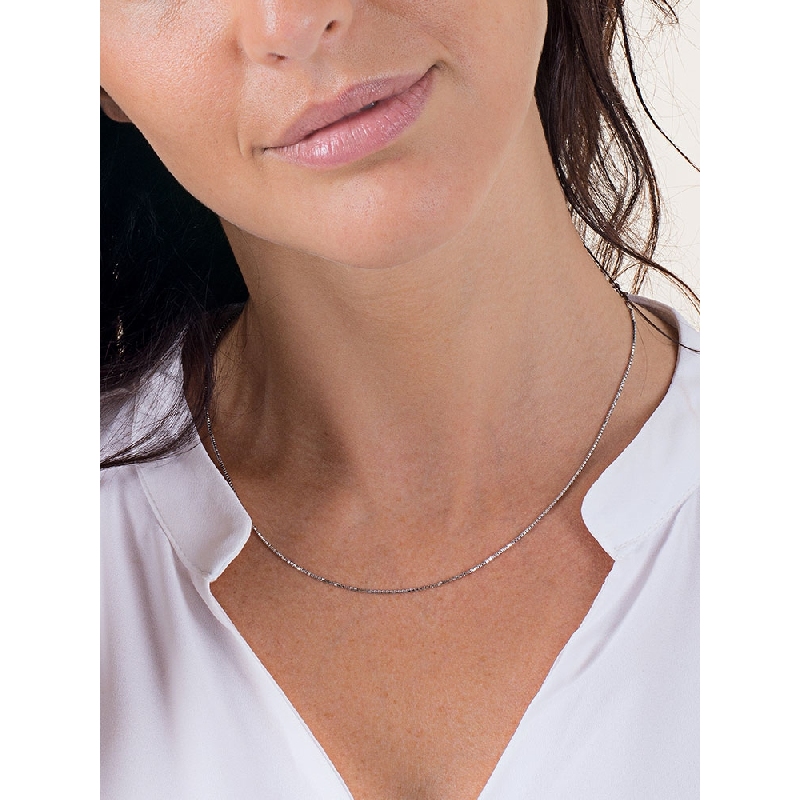 Chaîne maille vénitienne or blanc 750 - 45 cm 