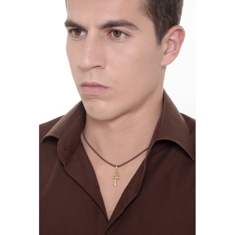 Pendentif Croix Ânkh en or jaune 18k