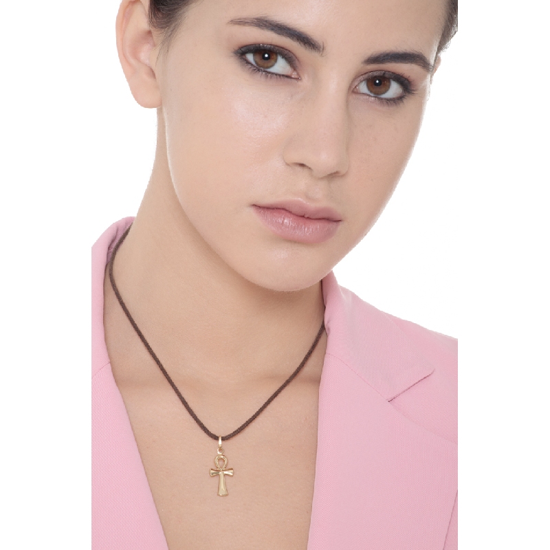 Pendentif Croix Ânkh en or jaune 18k
