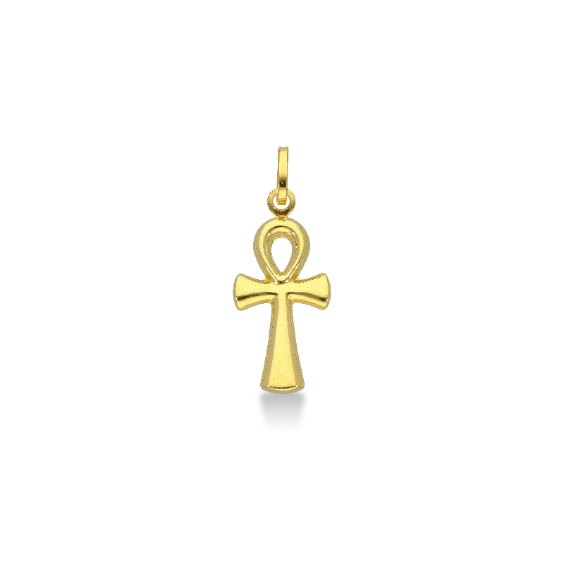 Pendentif Croix Ânkh en or jaune 18k