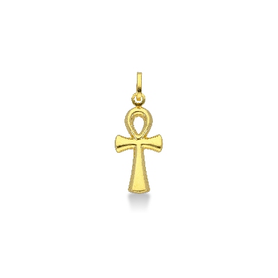 Pendentif Croix Ânkh en or jaune 18k