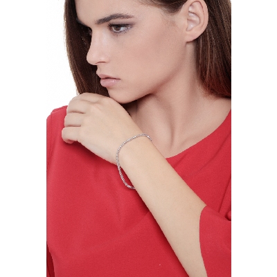 Bracelet tennis homme femme or blanc 18k et diamants