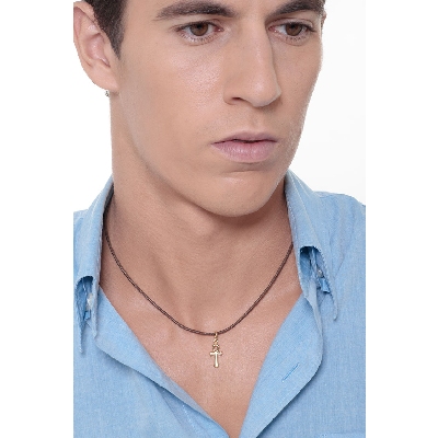 Pendentif Croix Hébraïque en or jaune 18k, 1,5 cm.