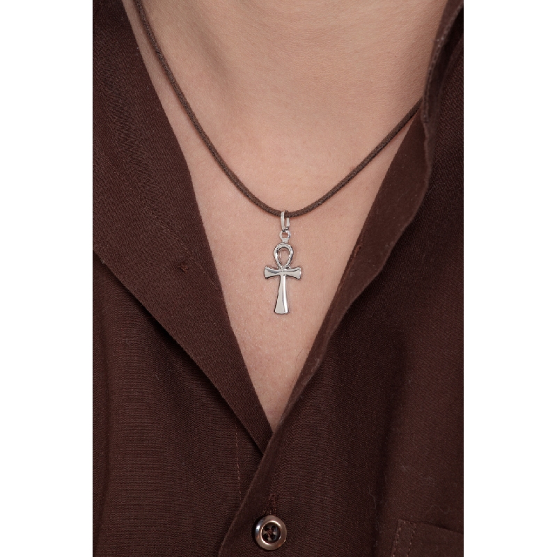 Pendentif Croix Hébraïque en or blanc 18k 