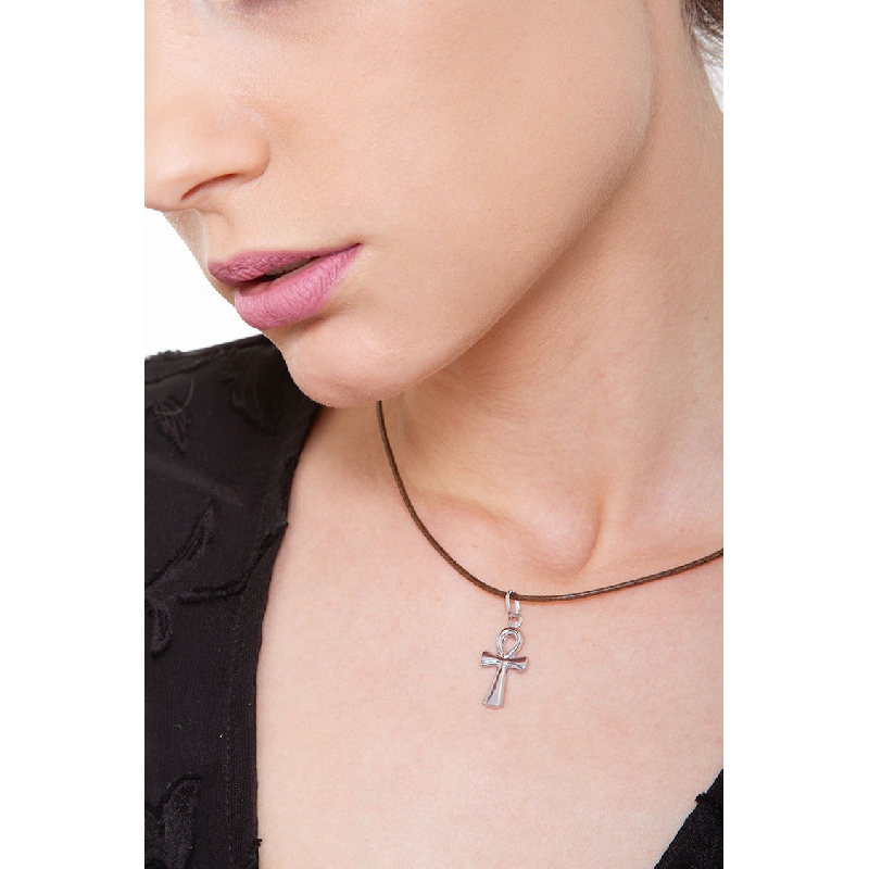 Pendentif Croix Hébraïque en or blanc 18k 